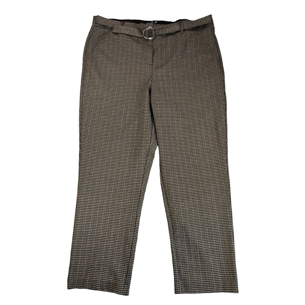 Zac & Rachel Women's XL Plaid Business Office Career Preppy Academia Ankle Pants